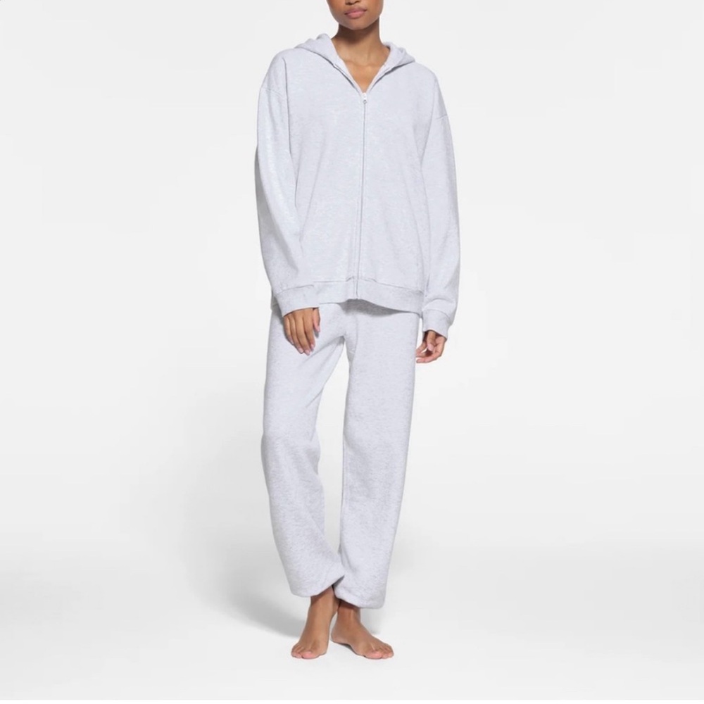 SKIMS - Oversized Cotton Fleece Zip Up Hoodie